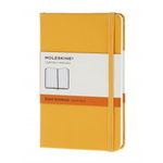 Notebook ruled yellow orange hard cover pocket