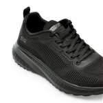 Pantofi SKECHERS negri, BOBS SQUAD CHAOS-PRI, din material textil, Skechers