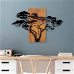 Decoratiune de perete lemn Acacia Tree - 387, Nuc, 58x3x90 cm, Tanelorn