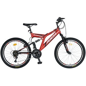 Bicicleta MTB-FS RICH R2449ARN, 24", cadru otel, rosu-negru