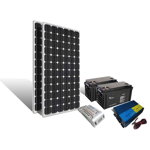 Kit solar fotovoltaic 300w/6ore ( 2 x panou solar 160w , 2 x baterie solara 100A , controler 12v/30A , inverter 12v/500w ), Moon