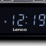 Radio cu ceas Lenco CR-525BK, FM, USB, Alarma, Alb, Lenco