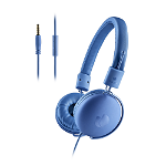 casti audio on-ear cu fir, cross hop klein, microfon, 1.5m, albastru, ngs, NGS