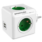 fisa in forma de cub, 4 prize schuko si 2xusb, verde, allocacoc, ALLOCACOC