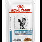 ROYAL CANIN Veterinary Diet Sensitivity Control, Pui și Orez, dietă veterinară, plic hrană umedă pisici, sistem digestiv, (în sos), bax, 85g x 12buc, Royal Canin Veterinary Diet