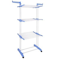 Uscator Vertical Engros pentru Rufe Haine Mobil si Pliabil cu Suport Umerase, Inaltime 175 cm, 