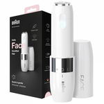 Mini aparat pentru indepartarea parului facial Braun FACE FS1000, pe baterii, Alb
