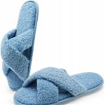 Papuci de casa confortabili pentru femei WateLves, microfibra/spuma de memorie/cauciuc, albastru, 42-43