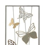 Decorațiune de perete Butterfly Right, 89,5x31x4 cm, metal, multicolor, Mauro Ferretti