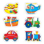 Baby Puzzles: Set de 6 puzzle-uri Transport - 2 piese