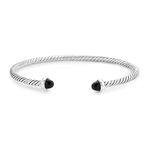 Bijuterii Femei Samuel B Jewelry Sterling Silver Black Onyx Twisted Cable Bangle BLACK