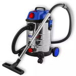 Aspirator de atelier DEDRA DED6601, Umed si uscat, 1400W, 30 L, Cablu 2.5m (Argintiu/Albastru), Dedra