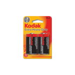 Baterii R20 Kodak 1.5V, Clorura de Zinc, Extra Heavy Duty, set 2 bucati