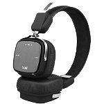 E-boda Casti On-Ear boAt Rockerz 610, Bluetooth 5.0, autonomie 20 ore, izolare fonica, microfon, negru, E-boda