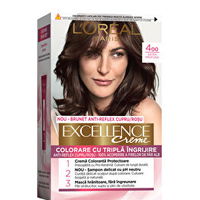 Vopsea de Par Permanenta L'OREAL Paris Excellence Creme 4, Saten Mediu, 192 ml