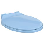 Capac WC incalzire silentioasa/eliberare rapida, vidaXL, Polipropilena, 46 x 34 cm, Albastru