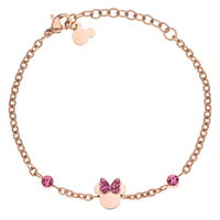 Bratara Disney Minnie Mouse fundita cu cristale - Otel Medical Inoxidabil Rose si Cristale Roz, Disney