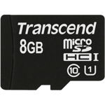 Card Transcend Premium MicroSDHC 8GB Clasa 10 UHS-I/U1 (TS8GUSDCU1), Transcend