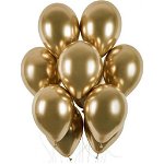 Set 50 baloane din latex auriu cromat, 