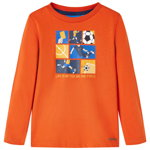 Tricou de copii cu mâneci lungi, portocaliu, 116, vidaXL