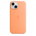 Husa telefon APPLE iPhone 15 Silicone Case cu MagSafe - Orange Sorbet, MT0W3ZM/A