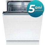 Mașina de spălat vase total incorporabila Bosch SMV25BX02R. 12 seturi, 5 programe. Control electronic, Clasa A, 60 cm