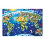 Puzzle Educa - World Landmarks Globe, Adrian Chesterman, 2000 piese, include lipici puzzle (17129), Educa