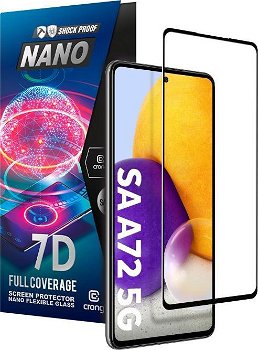 Crong Crong 7D Nano Flexible Glass - Sticlă hibridă 9H care nu poate fi spartă pentru întregul ecran Samsung Galaxy A72, Crong