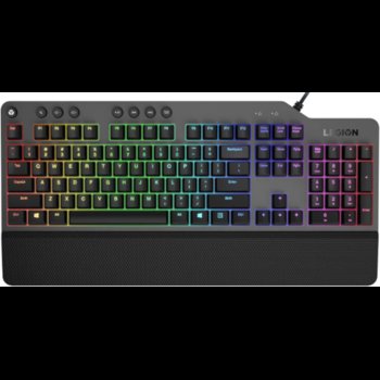 Tastatura gaming mecanica Lenovo Legion K500, iluminare RGB, switch Red, taste multimedia, Iron Grey