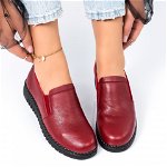Pantofi Casual, culoare Rosu, material Piele ecologica - cod: P11539, Gloss