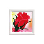 Set tablou cu diamante și ramă - Trandafir roșu, 7 x 7 cm, edituradiana.ro