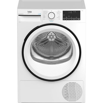 Uscator de rufe Beko B3T43230, Pompa de caldura, 9 kg, 15 programe, Clasa A++, RecycledDry, Motor ProSmart Inverter, OptiSense, Aquawave, Hygienic Refresh (Alb), Beko