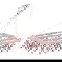 Uscator de rufe Flippy, 32 de cleme, Plastic, Pliabil, rotire 360 grade, 32x32 cm, ENgros,