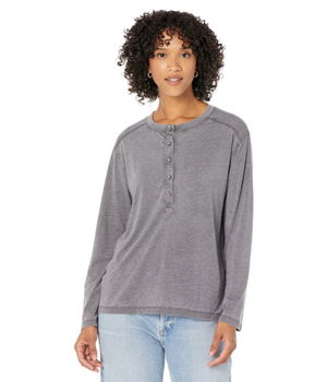 Imbracaminte Femei Dylan by True Grit Bowery Burnout Henley Carbon, Dylan by True Grit