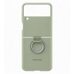 Husa cu inel Silicone Cover pentru Samsung Galaxy Z Flip 3 5G Olive Green