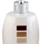 Dozator sapun lichid Strip AWD02190717, ceramica, model alb / maro, 460 ml