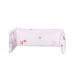 Protectie laterala pat, 140x27 cm, bumbac ranforce, Happy Lama Pink