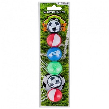 Magneti Fotbal 30 mm, multicolor, set 6 bucati, Starpak, Starpak