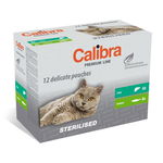 CALIBRA Cat Premium Line Sterilised Multipack 12x100 g plicuri pentru pisici adulte sterilizate, CALIBRA