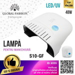 Lampa profesionala unghii LED/UV S10-GF, Global Fashion, 48W, timer Engros, 