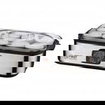 Resigilat: Aparat de iaurt First Austria FA-5120-2, 30W, Digital, 8 recipiente a 190ml, Timer, Inox/Negru, First Austria