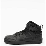 Nike, Pantofi sport mid-high din piele si piele ecologica Court Borough, Negru