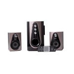 Set boxe 2.1 Spacer Paris, RMS 30W, bluetooth, telecomanda wireless, control volum, bass, treble, subwoofer 20W (Negru/Maro), Spacer