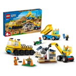 Camioane de constructie si macara cu bila pentru demolari, LEGO®