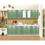 Bucatarie Zebra 2.6m MDF verde - frezare dreptunghi, Spectral Mobila