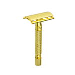 Aparat de ras Classic Safety Razor Techstar® SR5, Aliaj de Zinc, Cu Lame De Rezerva, Reutilizabil, Ecologic, Auriu, Techstar