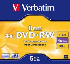 Mediu stocare Verbatim DVD+RW 1.4GB 4x Matt Silver jewel case 5 buc