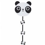 Ghirlanda Panda cu clips, Lemn, Alb Negru, 19x17x74 cm