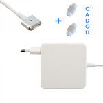 Incarcator adaptor 60W pentru Macbook in forma T cablu alimentare magnetic si mufa MagSafe 2 1.8 m + 2 protectii de cablu cadou alb, krasscom