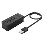 Hub USB Orico W5P-U2-100-BK-PRO, 4 porturi USB 2.0, cablu 100 cm